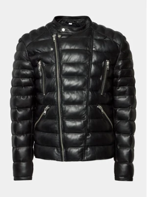 Serge Pariente Kurtka skórzana Gladiator Doudoune Czarny Slim Fit