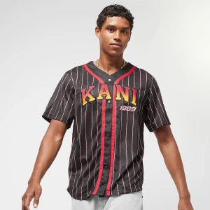 Serif Pinstripe Baseball Shirt, markiKarl Kani, Koszule, w kolorze czarny, rozmiar: