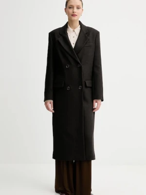 Sessun płaszcz z dodatkiem wełny kolor brązowy 25112018