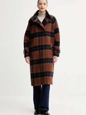 Sessun płaszcz z dodatkiem wełny kolor brązowy 25112023