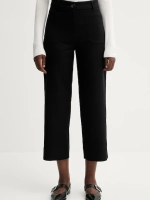 Sessun spodnie damskie kolor czarny proste high waist 21507002