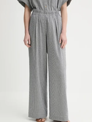 Sessun spodnie damskie kolor granatowy szerokie high waist 25207004