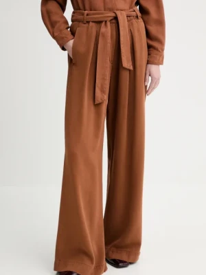Sessun spodnie damskie kolor pomarańczowy szerokie high waist 25207012