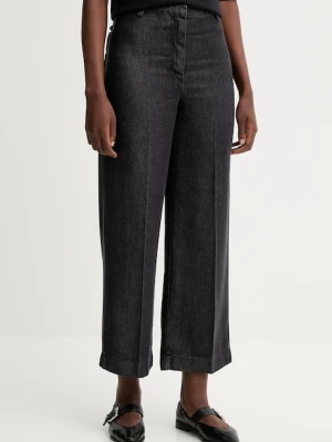 Sessun spodnie damskie kolor szary szerokie high waist 23107000