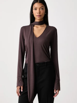 Seventy Venezia longsleeve damski z modalem brązowy