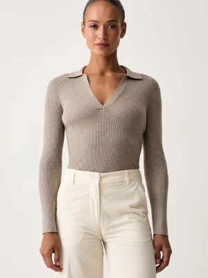 Seventy Venezia sweter damski z dodatkiem wełny beżowy