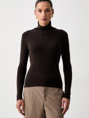 Seventy Venezia sweter damski z dodatkiem wełny brązowy