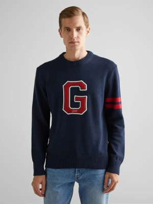 Sezonowy Sweter z Nadrukiem z Okrągłym Dekoltem GANT
