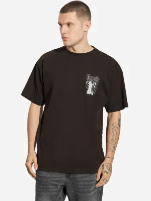 Shadow t-shirt męski bawełniany czarny Prosto