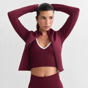 Shape Seamless Zip Jacket AIMN czerwony