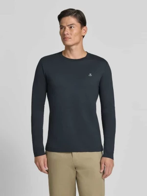 Shaped Fit koszulka z długim rękawem z czystej bawełny Marc O'Polo Granatowy