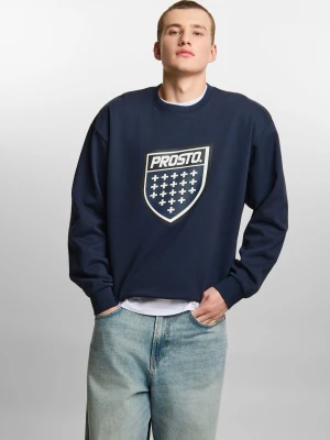 Shield Big bluza bez kaptura oversize męska granatowa Klasyk