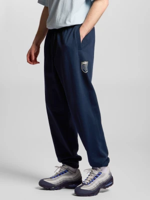 Shield Big spodnie dresowe oversize bawełniane granatowe Klasyk