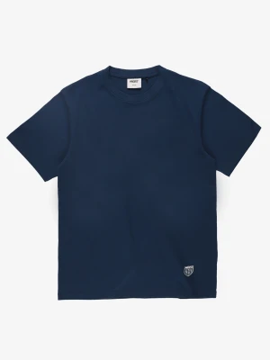 Shield Big t-shirt regular męski bawełniany granatowy Klasyk