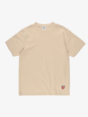 Shield Big t-shirt męski bawełniany beżowy Klasyk