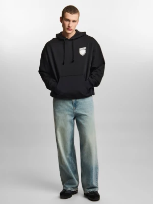 Shield Mini Splash bluza z kapturem oversize męska czarna Klasyk