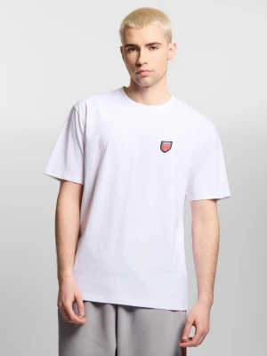 Shield Small t-shirt regular bawełniany męski biały Klasyk