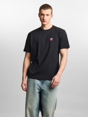Shield Small t-shirt regular bawełniany męski czarny Klasyk