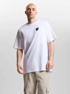 Shield Splash t-shirt oversize bawełniany męski biały Klasyk