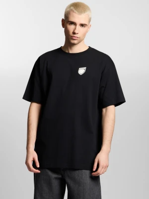 Shield Splash t-shirt oversize bawełniany męski czarny Klasyk