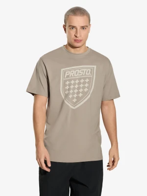 Shield t-shirt bawełniany beżowy Klasyk