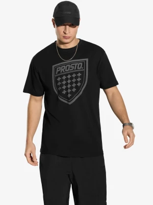 Shield t-shirt bawełniany czarny Klasyk