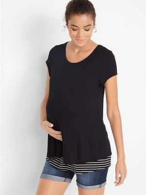 Shirt 2 w 1 ciążowy i do karmienia, z wiskozy BonPrix czarny