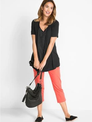 Shirt 2 w 1 z dekoltem w serek, krótki rękaw bonprix