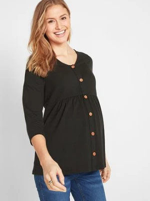 Shirt 2 w1, ciążowy i do karmienia piersią z bawełny organicznej BonPrix czarny