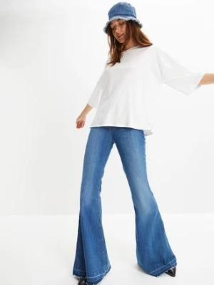 Shirt bawełniany oversize, rękaw  1/2 bonprix