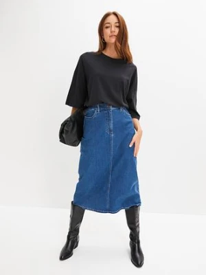 Shirt bawełniany oversize, rękaw 1/2 bonprix