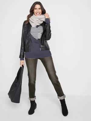 Shirt bawełniany z długim rękawem i nadrukiem bonprix