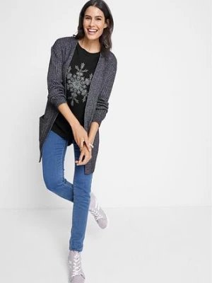 Shirt bawełniany z długim rękawem, z czystej bawełny bonprix