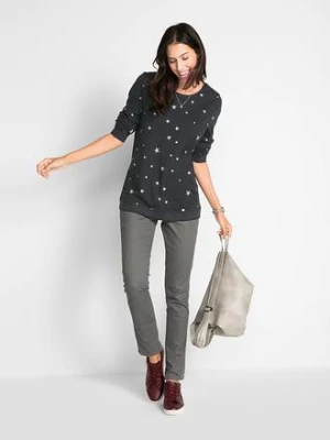 Bluzka bawełniana z nadrukiem, długi rękaw bonprix