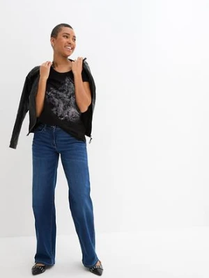 Shirt bawełniany z przędzy mieszankowej, krótki rękaw bonprix