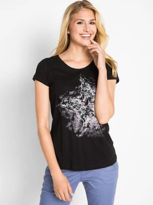 Zdjęcie produktu Shirt bawełniany z przędzy mieszankowej, krótki rękaw bonprix