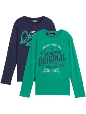 Shirt chłopięcy z długim rękawem, z bawełny organicznej (2 szt.) bonprix