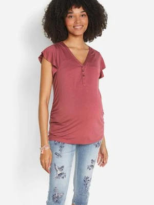 Shirt ciążowy i do karmienia piersią, ze zrównoważonej wiskozy BonPrix fioletowy