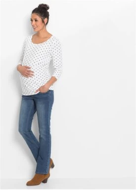 Shirt ciążowy z nadrukiem (2 szt.), bawełna organiczna bonprix