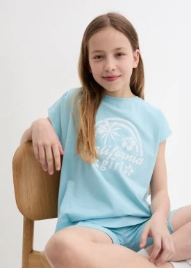 Shirt dziewczęcy + kolarki (2 części), z bawełny organicznej bonprix