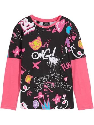 Shirt dziewczęcy w optyce warstwowego, z bawełny organicznej bonprix