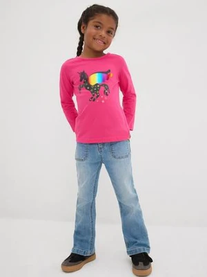 Shirt dziewczęcy z długim rękawem (2 szt.), z bawełny organicznej bonprix