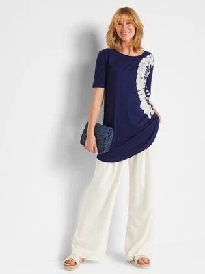 Shirt oversize w batikowy wzór, bawełna organiczna bonprix