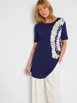 Zdjęcie produktu Shirt oversize w batikowy wzór, bawełna organiczna BonPrix niebieski