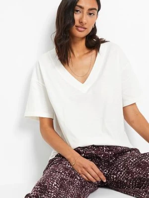 Zdjęcie produktu Shirt oversize z czystej bawełny organicznej BonPrix biały
