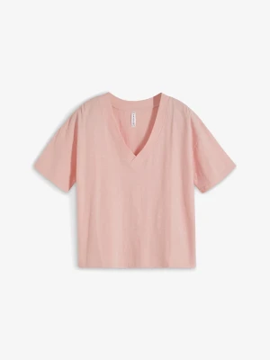 Shirt oversize z czystej bawełny organicznej BonPrix różowy