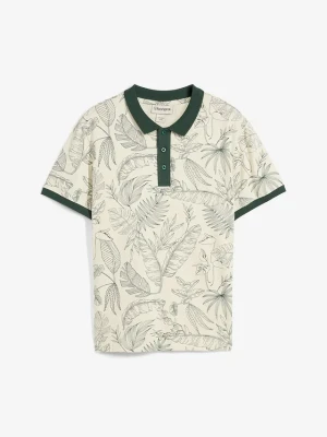 Shirt polo z bawełny organicznej BonPrix beżowy