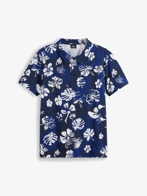 Shirt polo z krótkim rękawem, z dżerseju z bawełny organicznej BonPrix niebieski