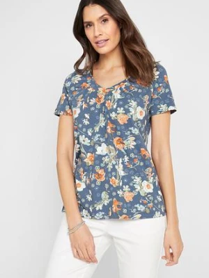 Shirt z bawełny organicznej z nadrukiem, krótki rękaw bonprix