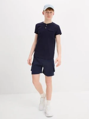 Shirt z dekoltem henley i krótkim rękawem, z bawełny organicznej (2 szt.) bonprix